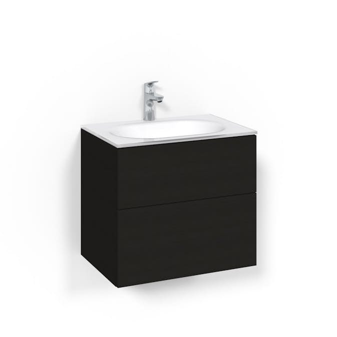 Tvättställsskåp Macro Design Crown Push Open Med Glastvättställ