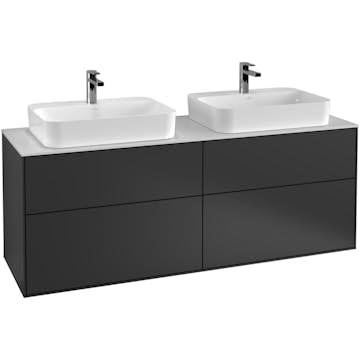 Tvättställsskåp Villeroy & Boch Finion med 4 Lådor och Bänkskiva för Två Ytmonterade Tvättställ