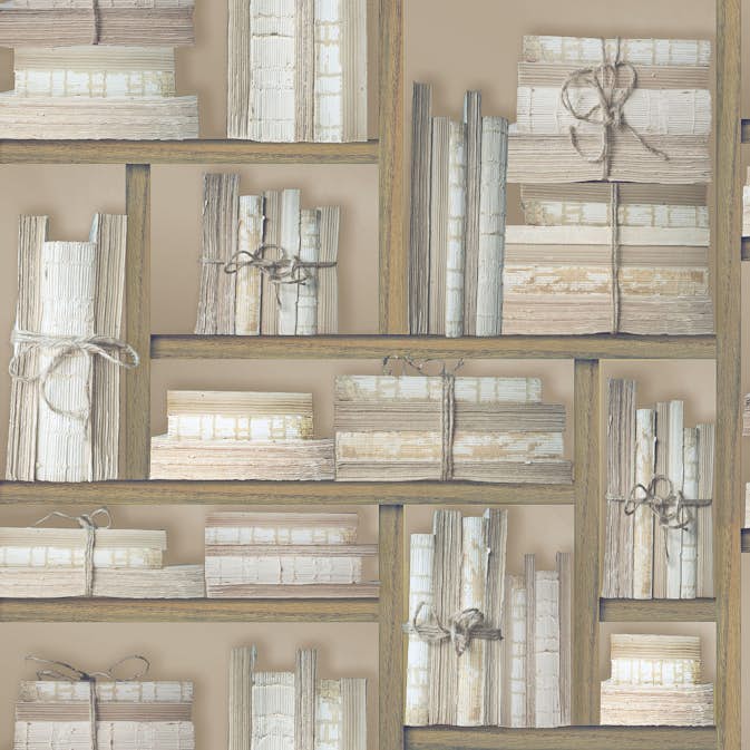 Tapet Galerie Wallcoverings Natural books G56154