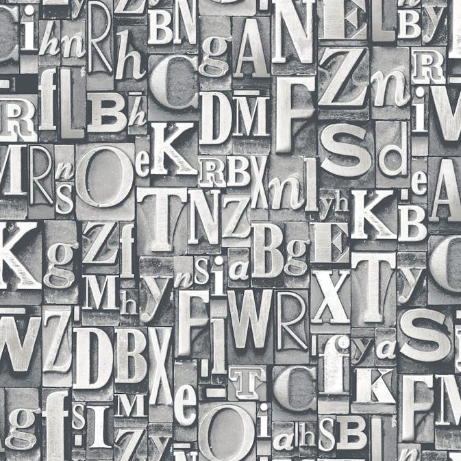 Tapet Galerie Wallcoverings Block Letters G56206