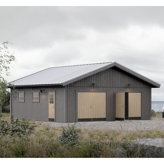 Dubbelgarage Baseco Gavas 65 m² Byggsats i Trä med Sadeltak