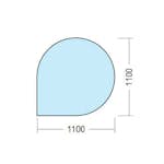 Golvglas Kaminexperten 1100 x 1100 Droppe