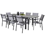 Matgrupp Venture Home Lova 160/240 med 8 Copacabana Karmstolar