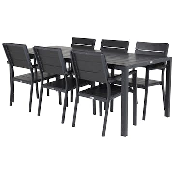 Matgrupp Utomhus Venture Home Bront 205 med 6 Lova Trädgårdsstolar