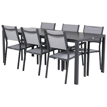 Matgrupp Utomhus Venture Home Bront 205 med 6 Copacabana KarmTrädgårdsstolar