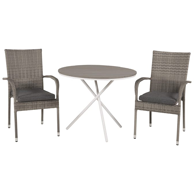 Cafégrupp Venture Home Parma med 2 Anna Trädgårdsstolar Utomhus