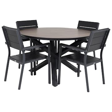 Matgrupp Venture Home Lea Ø 120 med 4 Lova Stolar