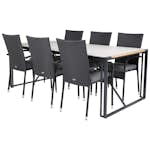 Matgrupp Utomhus Venture Home Tilly 200 med 6 Asta Trädgårdsstolar