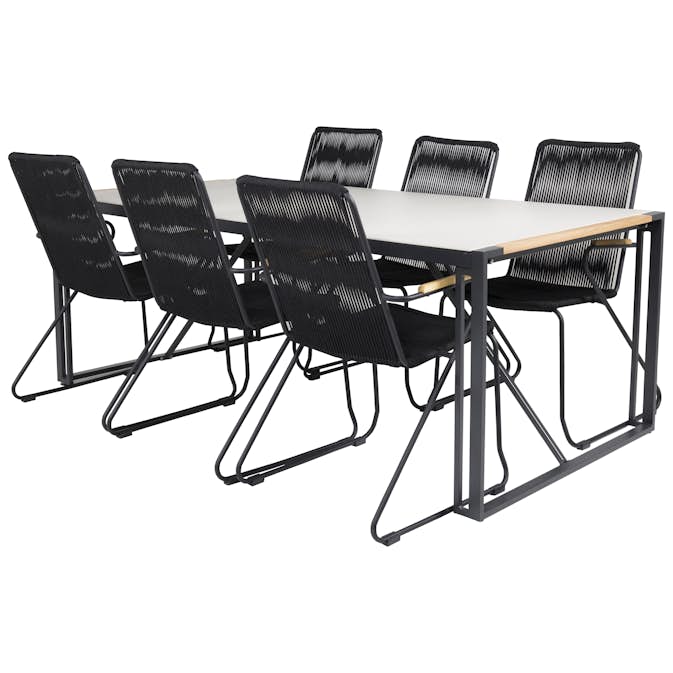 Matgrupp Utomhus Venture Home Tilly 200 med 6 Berfin KarmTrädgårdsstolar