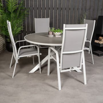 Matgrupp Utomhus Venture Home Pincy Ø140 med 4 Copacabana Trädgårdsstolar