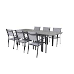 Matgrupp Venture Home Lova 160/240 med 6 Copacabana Karmstolar