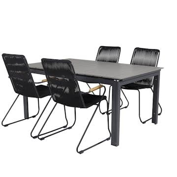 Matgrupp Venture Home Lova 160/240 med 4 Berfin Karmstolar