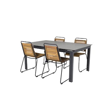 Matgrupp Venture Home Lova 160/240 med 4 Berfin Matstolar