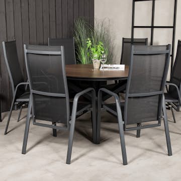 Matgrupp Venture Home Lea Ø 120 med 6 Copacabana Stolar