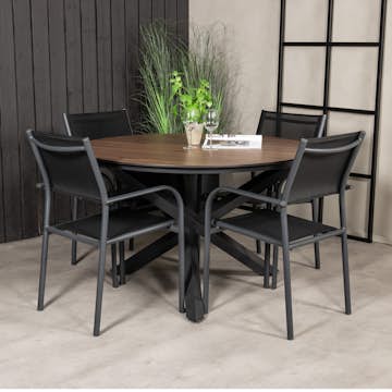 Matgrupp Venture Home Lea Ø 120 med 4 Siri Matstolar