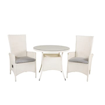 Matgrupp Utomhus Venture Home Virda Ø 90 med 2 Pishi Trädgårdsstolar