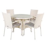 Matgrupp Venture Home Virda Ø 90 med 4 Asta Stolar