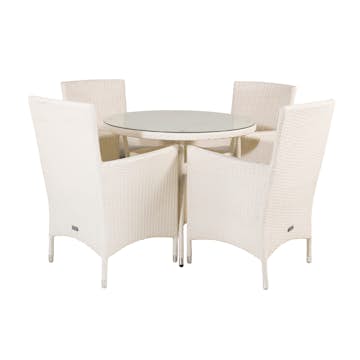 Matgrupp Venture Home Virda Ø 90 med 4 Milwa Stolar