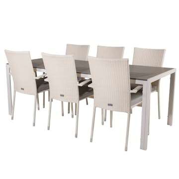 Matgrupp Utomhus Venture Home Break med 6 Anna Trädgårdsstolar