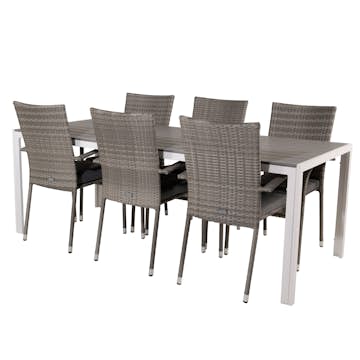 Matgrupp Utomhus Venture Home Break med 6 Anna Trädgårdsstolar