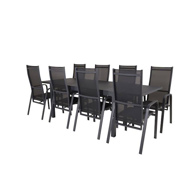 Matgrupp Venture Home Madrid 160/240 med 8 Copacabana Stolar