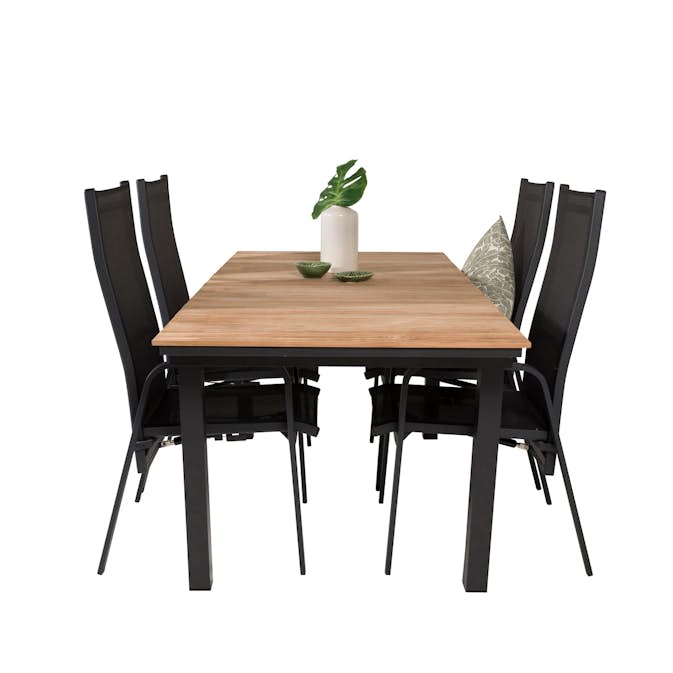 Matgrupp Utomhus Venture Home Meya 160/240 med 4 Copacabana Trädgårdsstolar