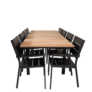 Matgrupp Utomhus Venture Home Meya 160/240 med 8 Lova Trädgårdsstolar