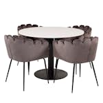 Matgrupp Venture Home Roxanna med 4 Limhamn Stolar