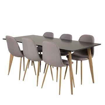 Matgrupp Venture Home Pobbie med 6 Stolar Sammet