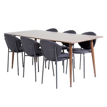 Matgrupp Venture Home Pobbie med 6 Valor Stolar