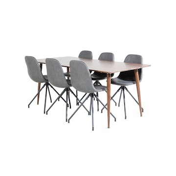 Matgrupp Venture Home Pobbie med 6 Stolar Konstläder