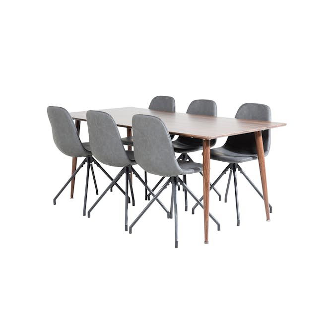 Matgrupp Venture Home Pobbie med 6 Stolar Konstläder