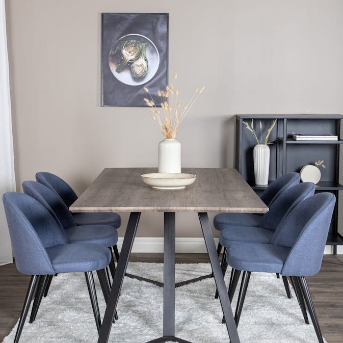 Matgrupp Venture Home Madde med 6 Valentina Stolar Polyestertyg