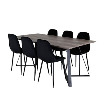 Matgrupp Venture Home Madde med 6 Phoi Stolar Sammet