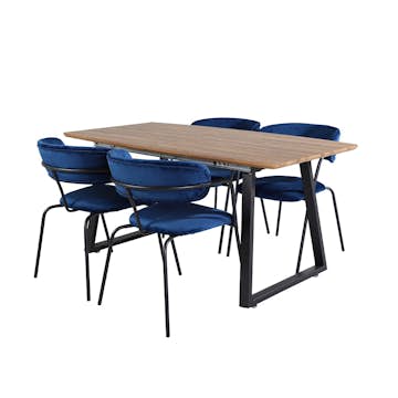 Matgrupp Venture Home Ina med 4 Aris Stolar Sammet