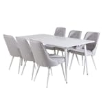 Matgrupp Venture Home Pobbie med 6 Vera Stolar Vita Ben