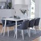 Matgrupp Venture Home Polar med 6 Velvet stolar