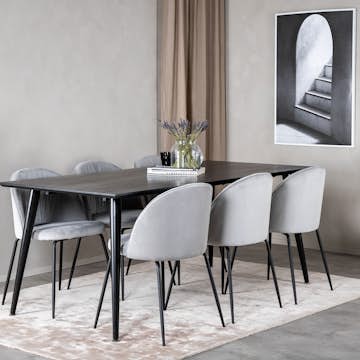 Matgrupp Venture Home Dipp med 6 Wrinkles stolar