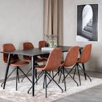 Matgrupp Venture Home Dipp Fyrkantigt Matbord 180 cm & 6 Polar Spin Stolar