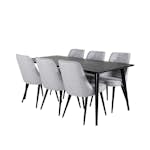 Matgrupp Venture Home Dipp med 6 Velvet Deluxe stolar