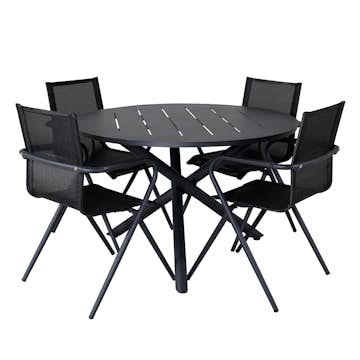 Matgrupp Venture Home Ande med 4 Sally Matstolar