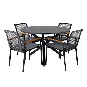 Matgrupp Venture Home Ande med 4 Darri Matstolar