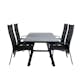 Matgrupp Utomhus Venture Home Vyn Svart med 4 Curz Trädgårdsstolar