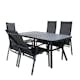Matgrupp Utomhus Venture Home Vyn Svart med 4 Curz Trädgårdsstolar