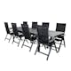 Matgrupp Venture Home Lova 224 Svart med 8 Aleyna Positionsstolar