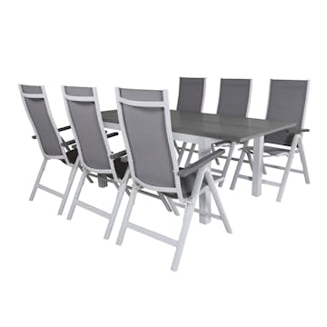 Matgrupp Venture Home Aleyna 152 Vit med 6 Aleyna Positionsstolar