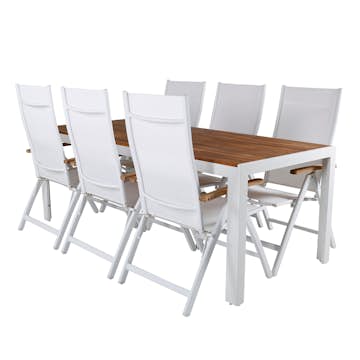 Matgrupp Utomhus Venture Home Berfin med 6 Perla Trädgårdsstolar