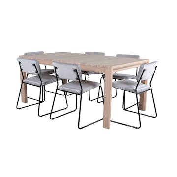 Matgrupp Venture Home Shy med 6 Kungshamn Stolar