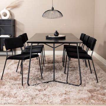 Matgrupp Venture Home Annika med 6 Kungshamn Stolar Sammet