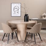 Matgrupp Venture Home Bianca Rund med 4 Valentina Stitcthes Stolar Polyester